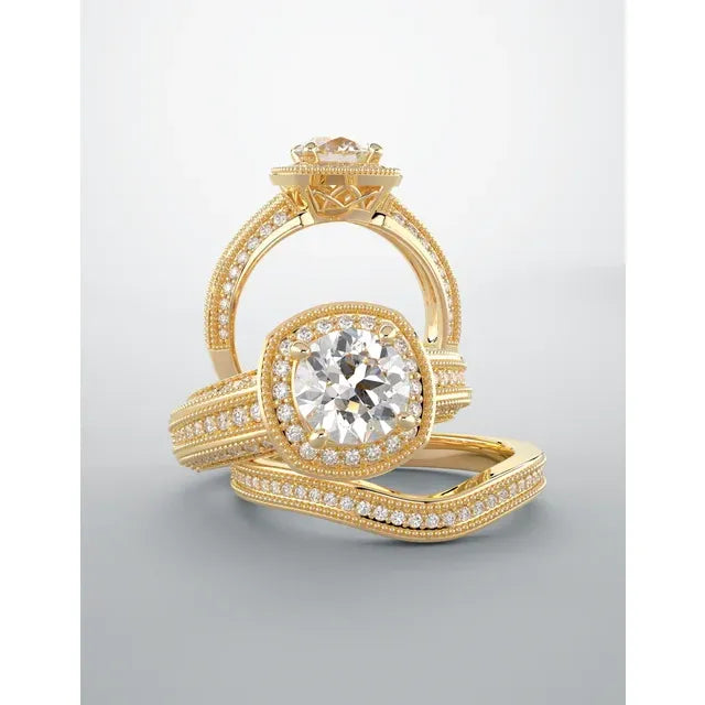 14K Rose Gold 5.2 mm Round 1/3 CTW Diamond Semi-Set Engagement Ring