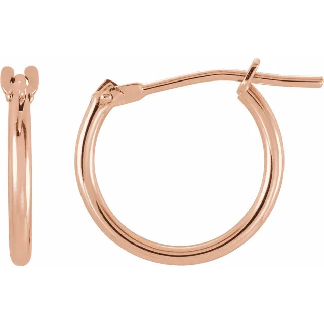 14K Rose Gold Huggie Earrings