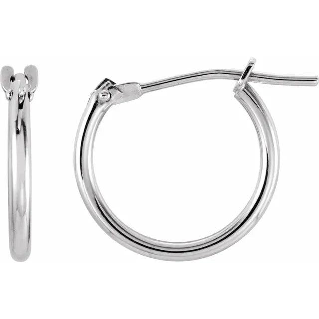 14K White Gold Huggie Earrings