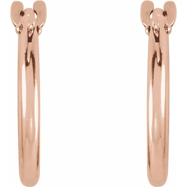 14K Rose Gold Huggie Earrings