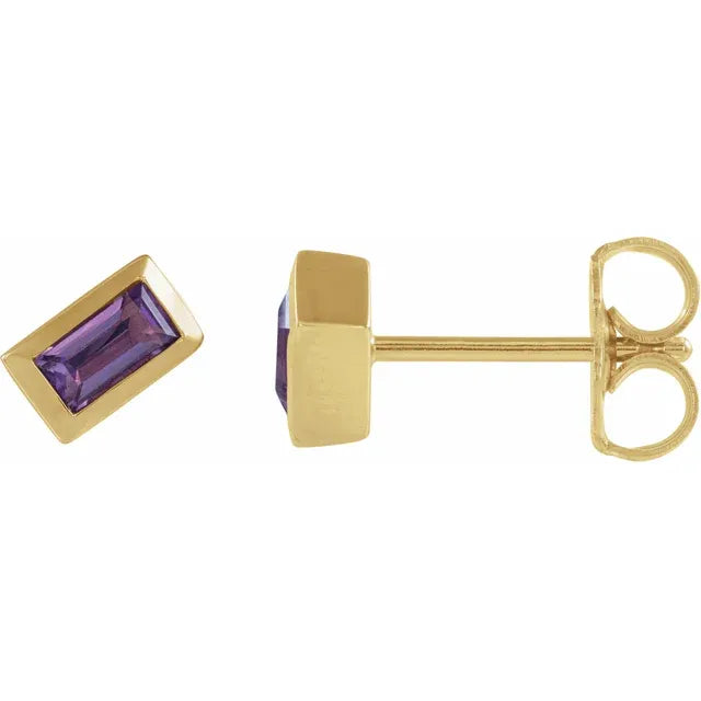 14K Yellow Gold 1-Stone Family Stud Earring Mounting