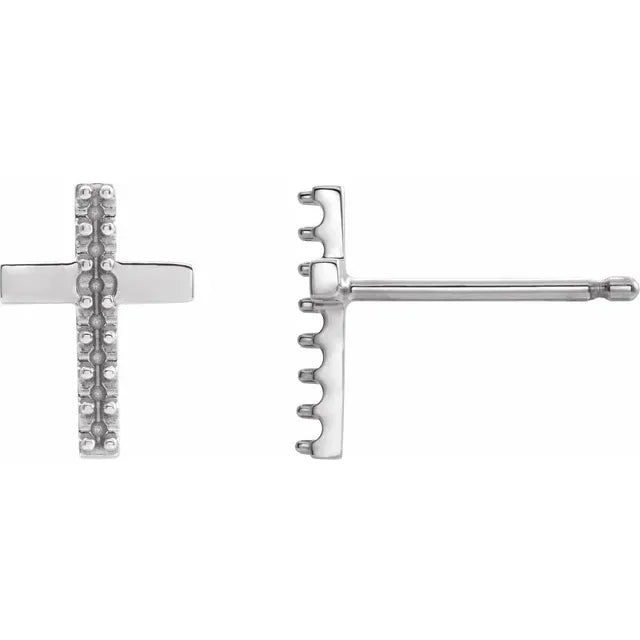 Sterling Silver Cross Earring Mounting