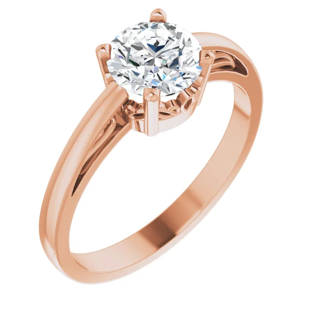 14K Rose Gold Stuller Lab-Created Moissanite Ring