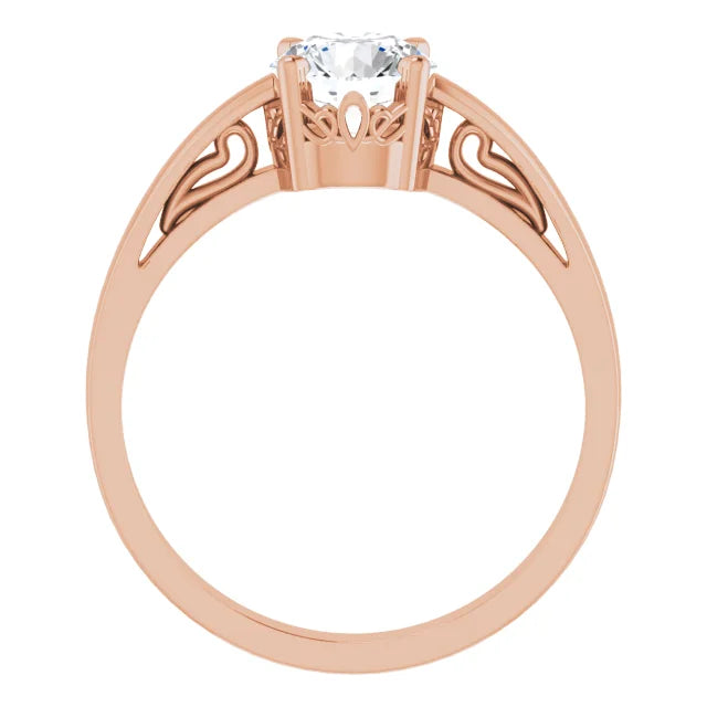 14K Rose Gold Stuller Lab-Created Moissanite Ring