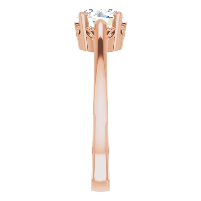 14K Rose Gold Stuller Lab-Created Moissanite Ring
