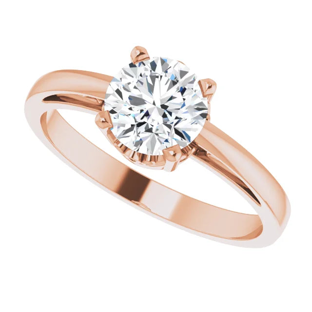 14K Rose Gold Stuller Lab-Created Moissanite Ring