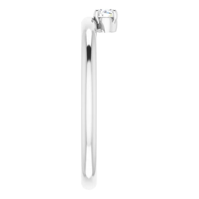 14K White Gold 1/10 CT Diamond Stackable Ring