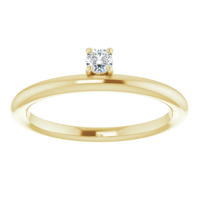 14K Yellow Gold 1/10 CT Diamond Stackable Ring