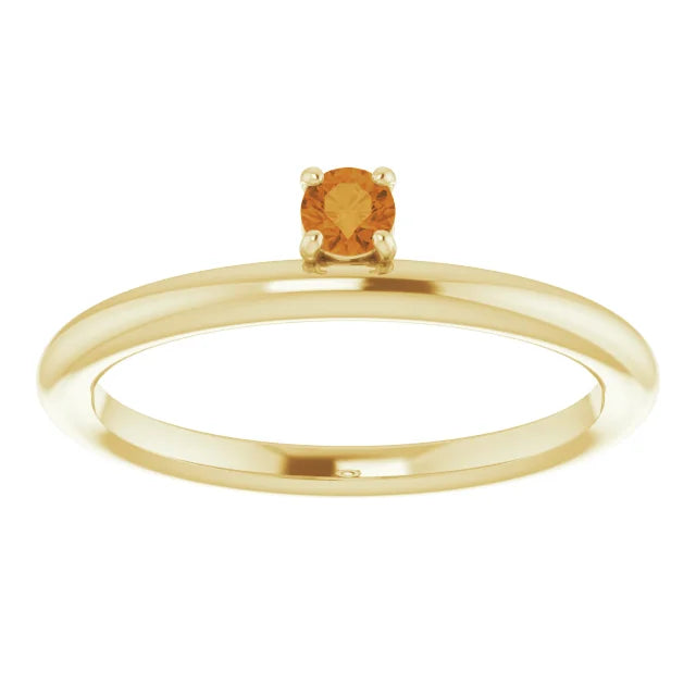 14K Yellow Gold Citrine Stackable Ring