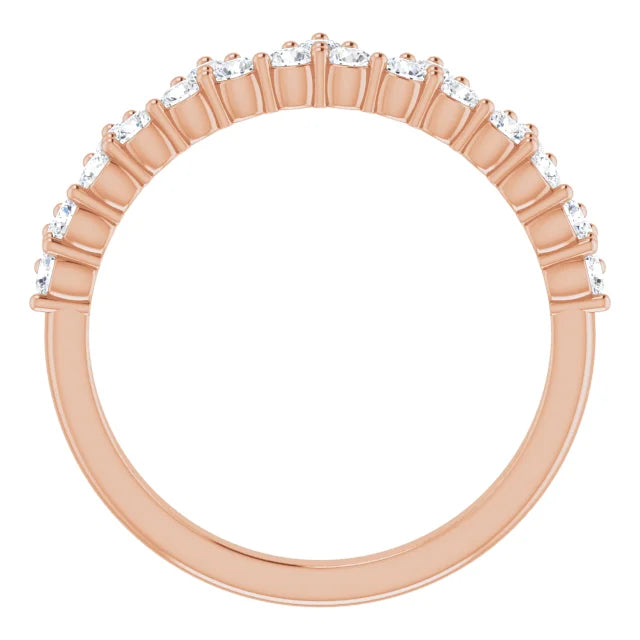 14K Rose Gold 5/8 CTW Lab-Grown Diamond Stackable Ring