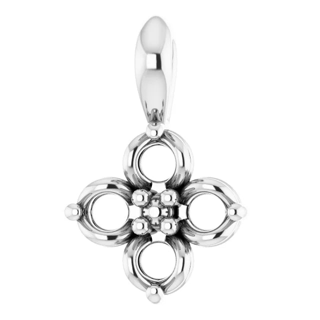 14K White Gold Youth Pendant Mounting