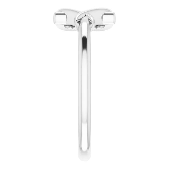 Sterling Silver Cross with Heart Youth Ring