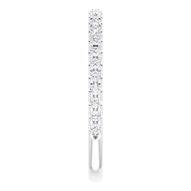 14K White Gold French-Set Matching Natural Diamond Band