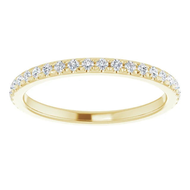 14K Yellow Gold French-Set Matching Natural Diamond Band