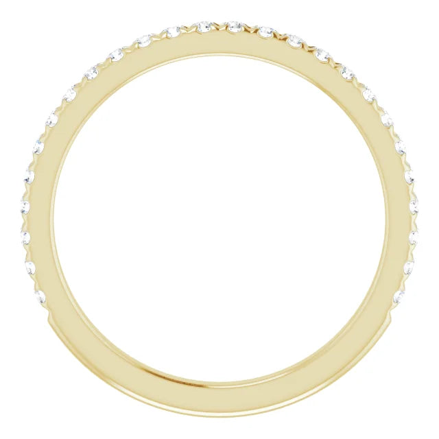 14K Yellow Gold French-Set Matching Natural Diamond Band