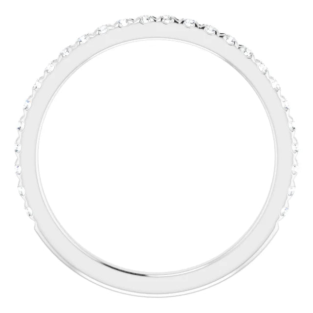 14K White Gold French-Set Matching Natural Diamond Band
