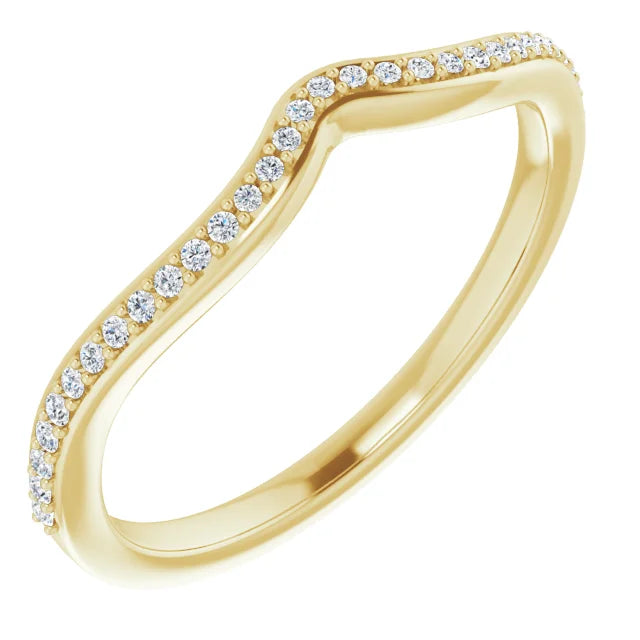 14K Yellow Gold 1/10 CTW Natural Diamond Band