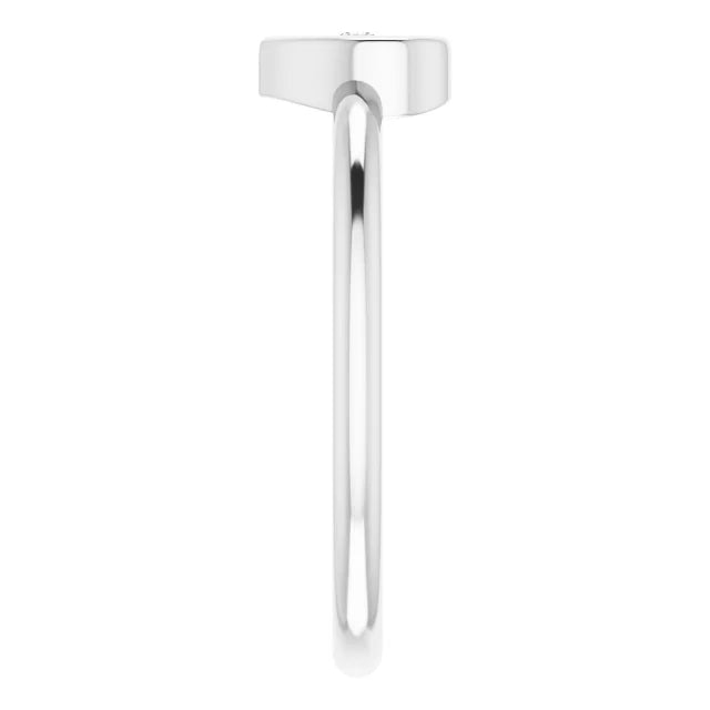 14K White Gold .01 CT Diamond Solitaire Heart Youth Ring