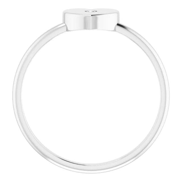 14K White Gold .01 CT Diamond Solitaire Heart Youth Ring