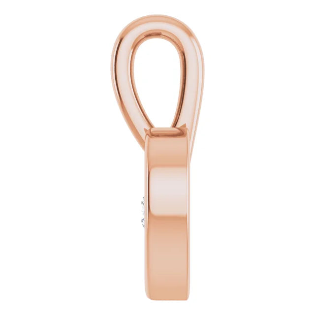 14K Rose Gold .01 CT Diamond Youth Heart Pendant