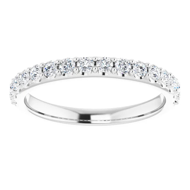 14K White Gold 1/2 CTW Natural Diamond Matching Band
