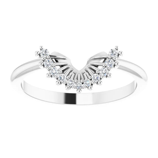 14K White Gold .08 CTW Diamond Band