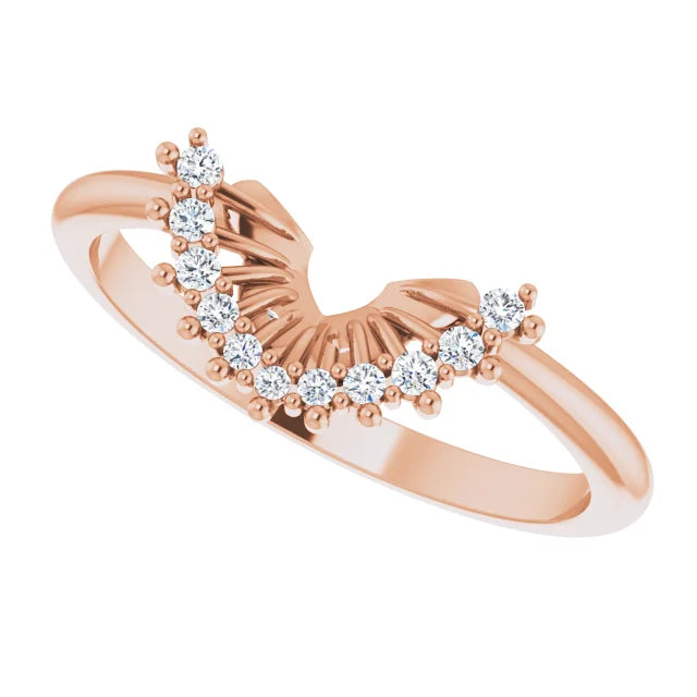14K Rose Gold .08 CTW Diamond Band