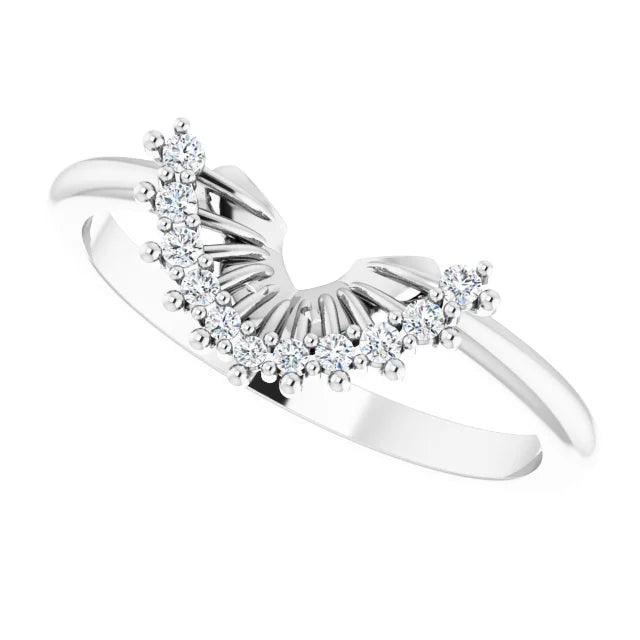 14K White Gold .08 CTW Diamond Band