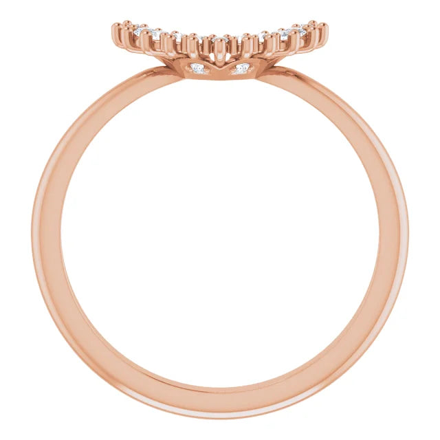 14K Rose Gold .08 CTW Diamond Band