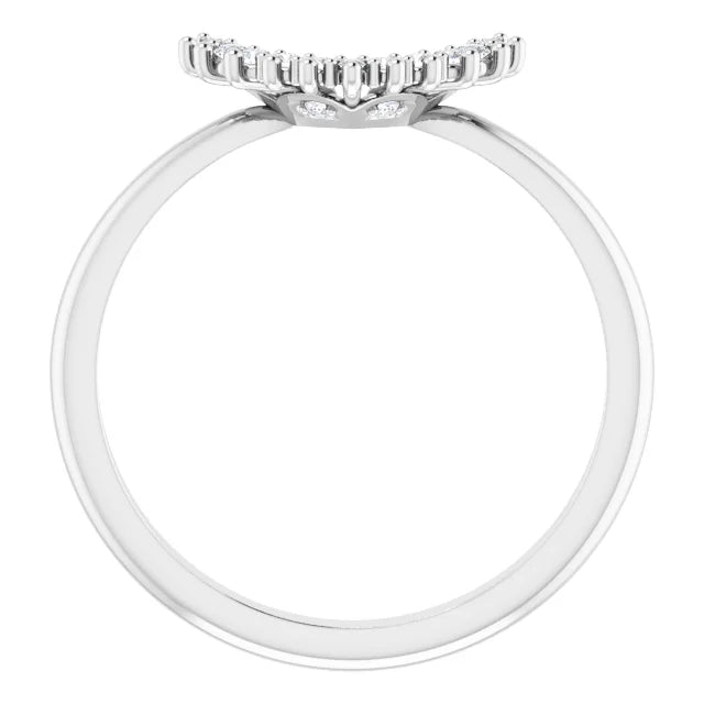 14K White Gold .08 CTW Diamond Band