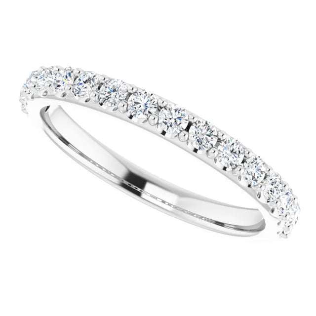 14K White Gold 1/2 CTW Natural Diamond Matching Band