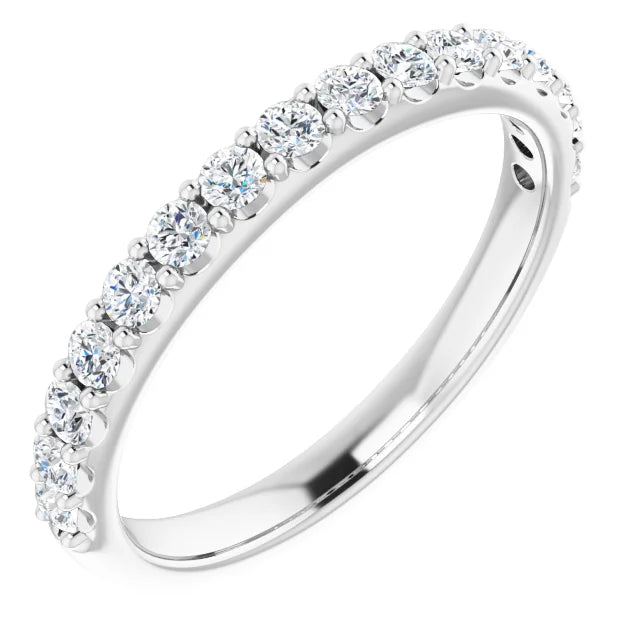 14K White Gold 1/2 CTW Natural Diamond Matching Band