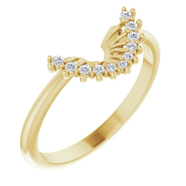 14K Yellow Gold .08 CTW Diamond Band