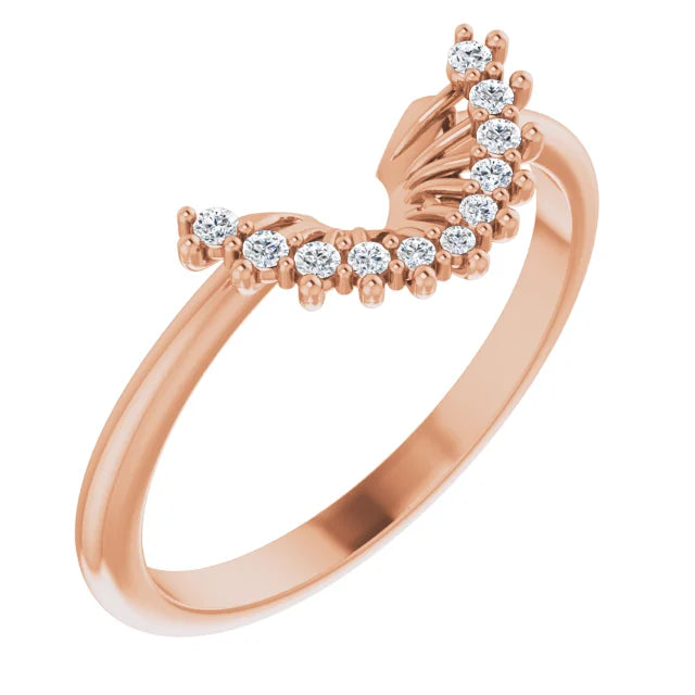 14K Rose Gold .08 CTW Diamond Band
