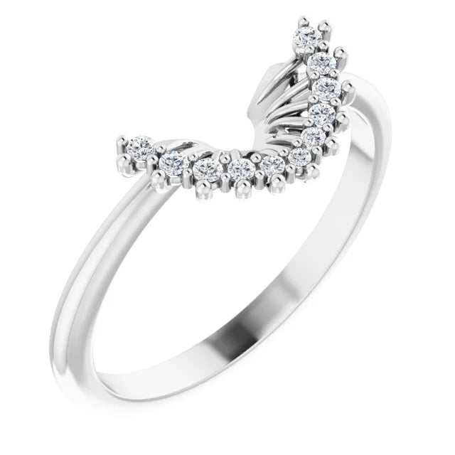 14K White Gold .08 CTW Diamond Band