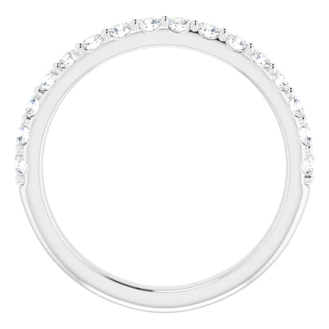 14K White Gold 1/2 CTW Natural Diamond Matching Band