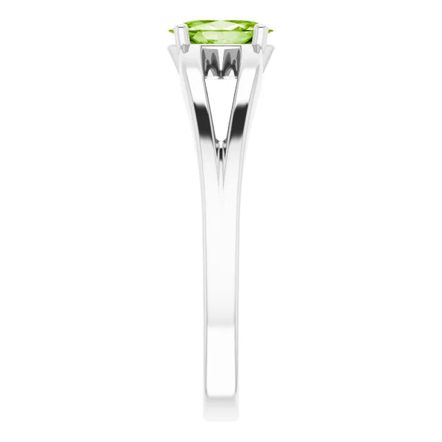 Sterling Silver Imitation Peridot Solitaire Youth Ring