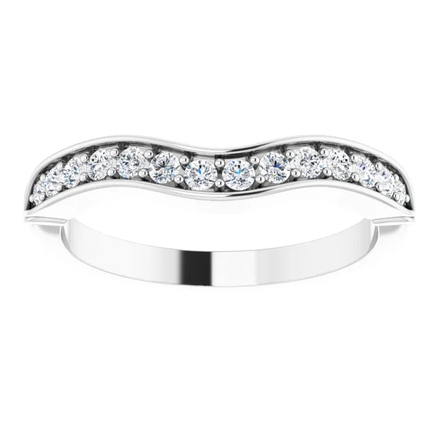 14K White Gold 1/4 CTW Natural Diamond Matching Band