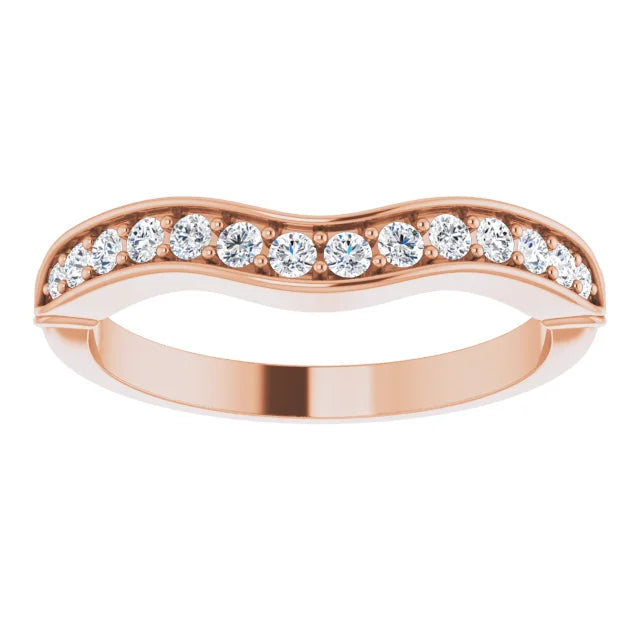 14K Rose Gold 1/4 CTW Natural Diamond Matching Band