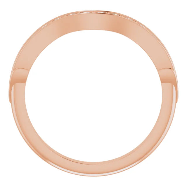 14K Rose Gold 1/4 CTW Natural Diamond Matching Band
