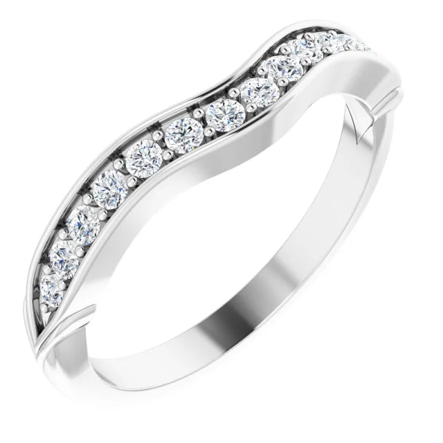 14K White Gold 1/4 CTW Natural Diamond Matching Band
