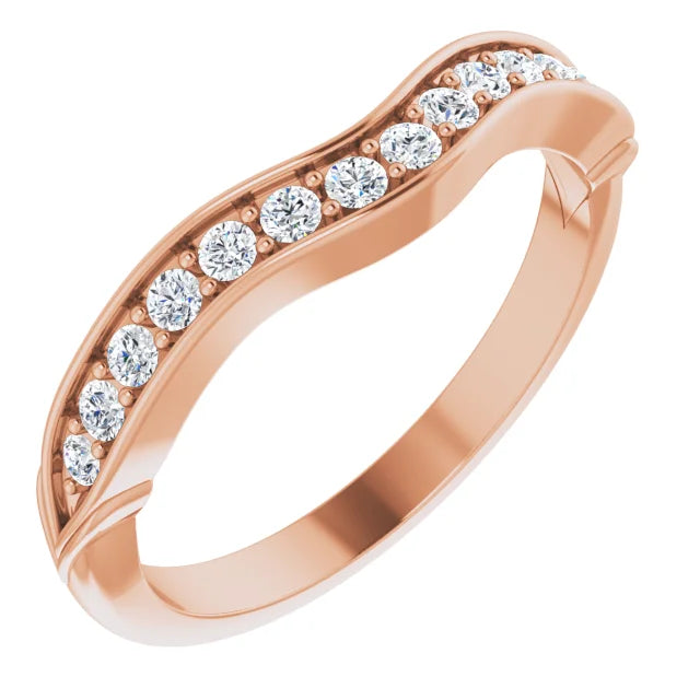 14K Rose Gold 1/4 CTW Natural Diamond Matching Band