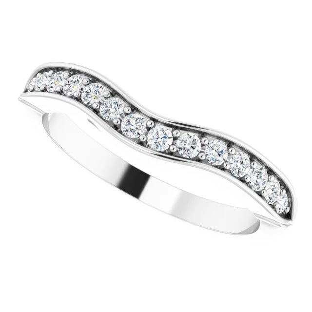 14K White Gold 1/4 CTW Natural Diamond Matching Band