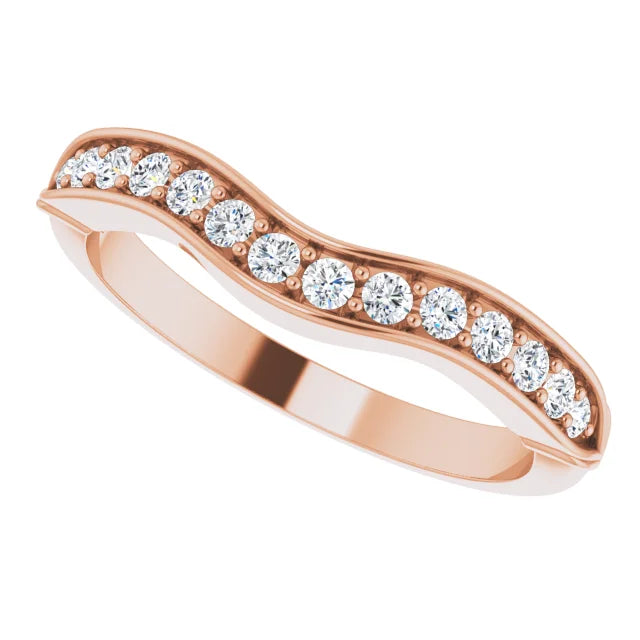 14K Rose Gold 1/4 CTW Natural Diamond Matching Band