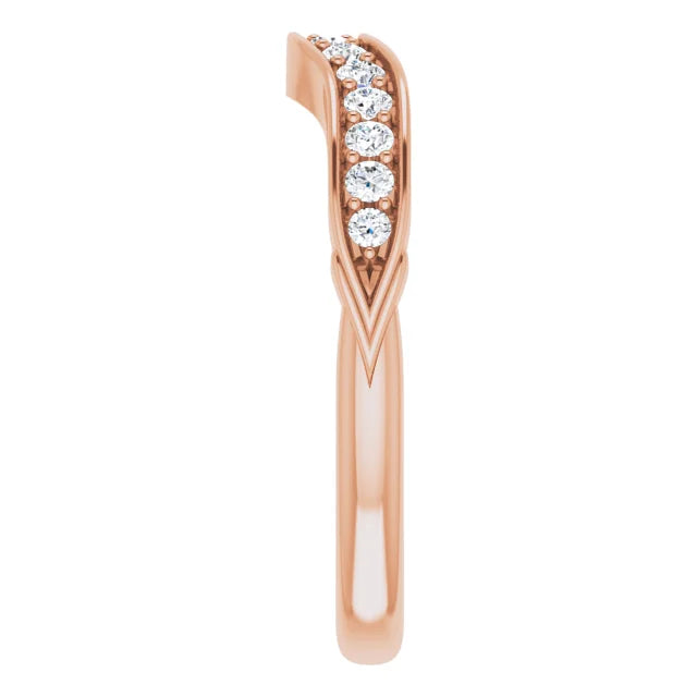 14K Rose Gold 1/4 CTW Natural Diamond Matching Band