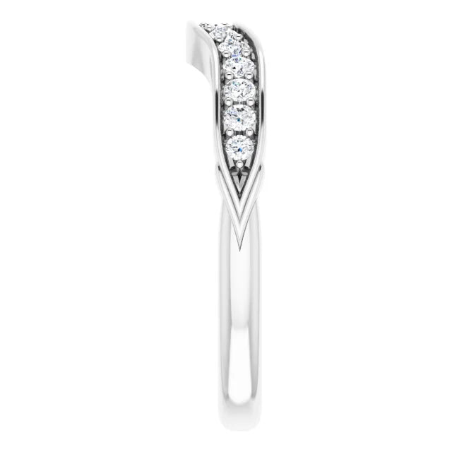 14K White Gold 1/4 CTW Natural Diamond Matching Band
