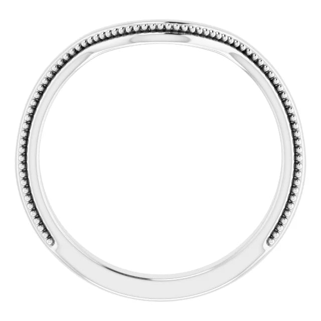 14K White Gold Vintage-Inspired Matching Band
