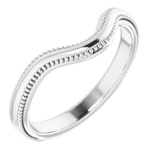 14K White Gold Vintage-Inspired Matching Band