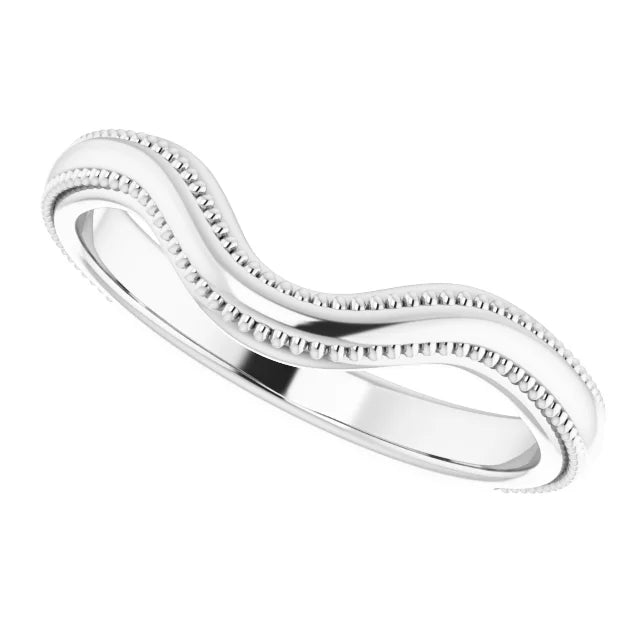 14K White Gold Vintage-Inspired Matching Band
