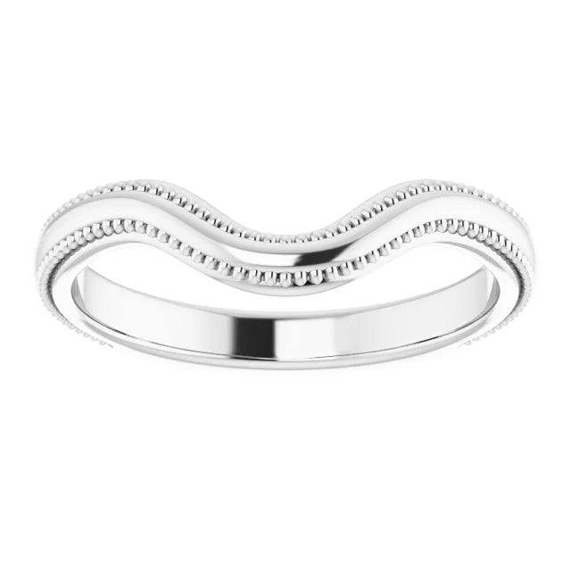 14K White Gold Vintage-Inspired Matching Band
